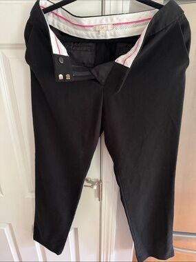 LOFT Black Women’s Dress Pants with Subtle Pink Trim